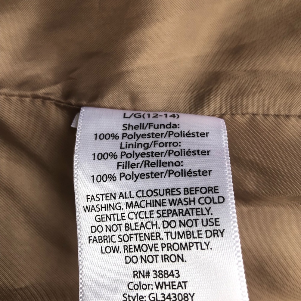 𝅺GEORGE Faux Leather Biker Jacket Beige Tan Size‎ L 12-14 - Picture 7 of 10
